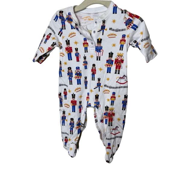 Petidoux Other - Petidoux Nutcracker Holiday Christmas Footie Pajama Bodysuit White Kids 0-3M